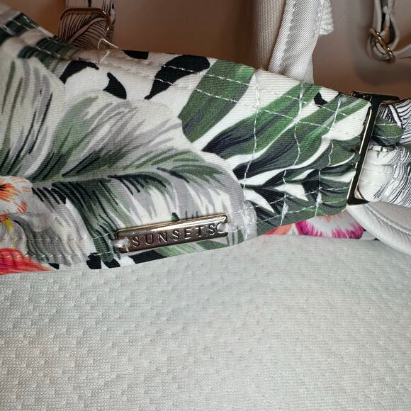 Sunsets tropical print bathing suit bottoms women’s size  M; top 34E/32f/30g - Picture 10 of 13